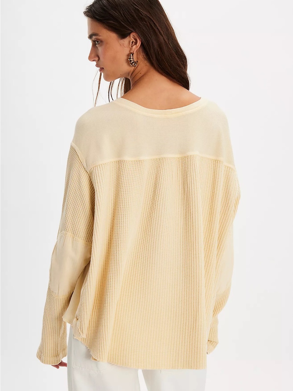 Free People One Blake Thermal Waffle Knit Long Sleeve Top